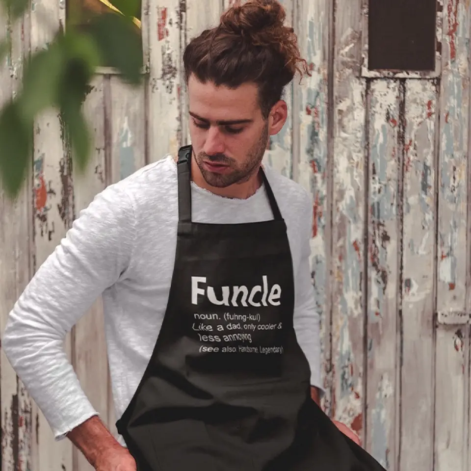 Funcle Like A Dad Only Cooler - Funny Apron - Gift For Uncle - Image 5