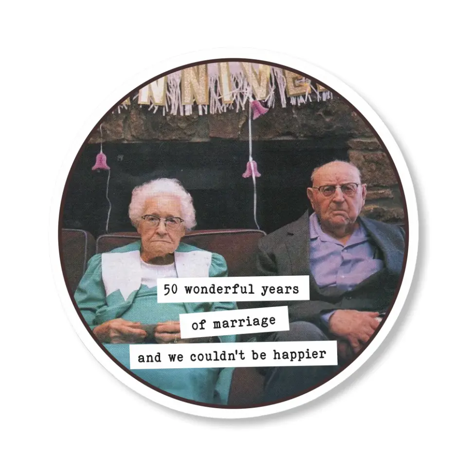 Couple Wooden Sign Funny Anniversary Gift for Parents Grandparents Round Wooden Sign - Image 5
