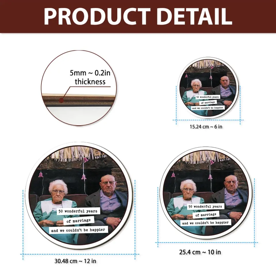 Couple Wooden Sign Funny Anniversary Gift for Parents Grandparents Round Wooden Sign - Image 7