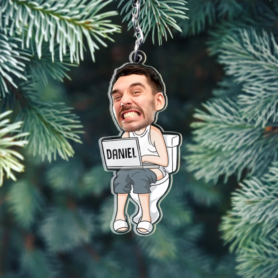 Funny Dad Doing Dad Sh*T Custom Face - Personalized Photo Keychain - Gift for Dad Husband - Image 8