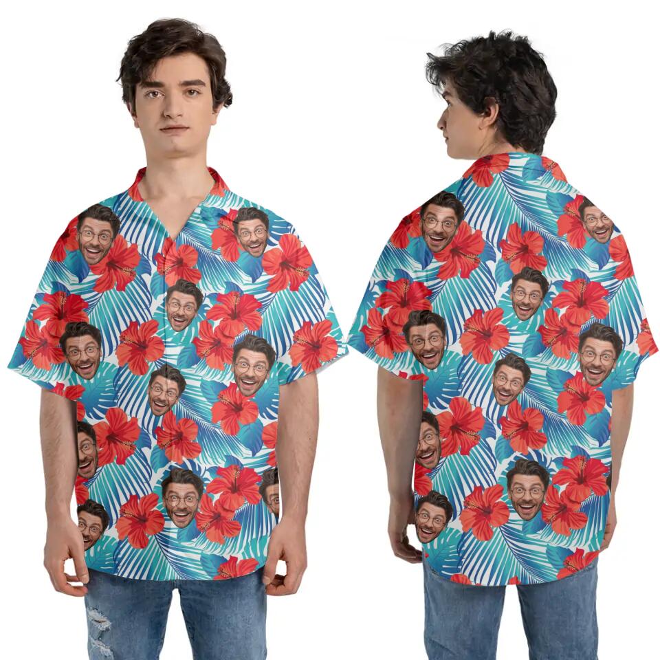 Funny Face Hawaii Shirt - Personalized Hawaiian Shirt - Summer Gift for BFF Beloved - Image 2