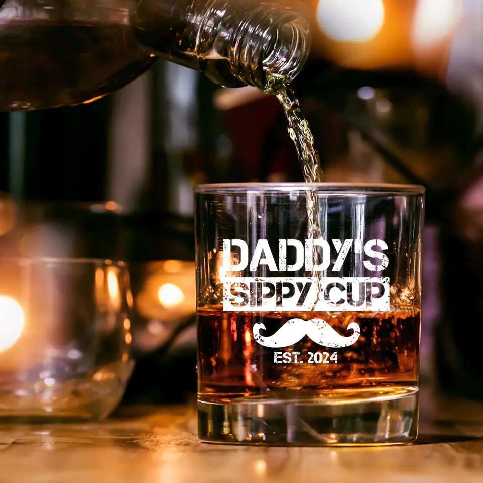 Funny Gift for New Dad Daddy's Sip Cup Bar Glass - Image 3
