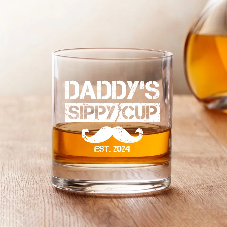 Funny Gift for New Dad Daddy's Sip Cup Bar Glass - Image 4