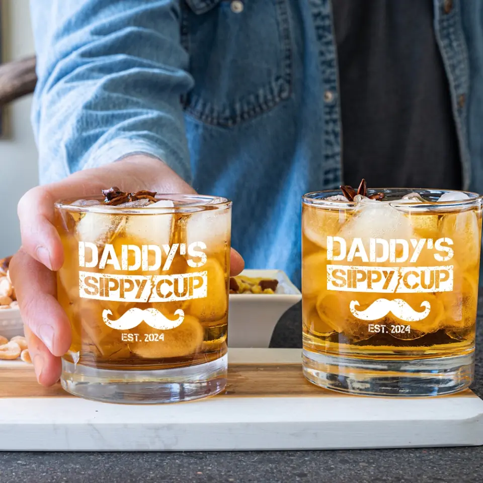 Funny Gift for New Dad Daddy's Sip Cup Bar Glass - Image 5