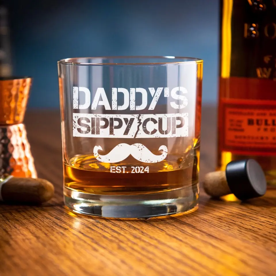 Funny Gift for New Dad Daddy's Sip Cup Bar Glass - Image 6