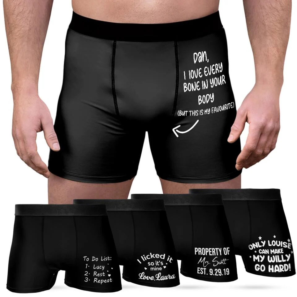 Funny Quote For Boyfriend Husband Custom Boxer Briefs Naughty Gift For Men - Image 3