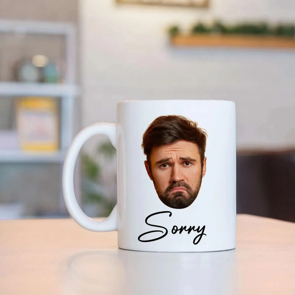 Funny Sorry Gifts Custom Face Mug Best Sorry Gifts For Couple - Image 3