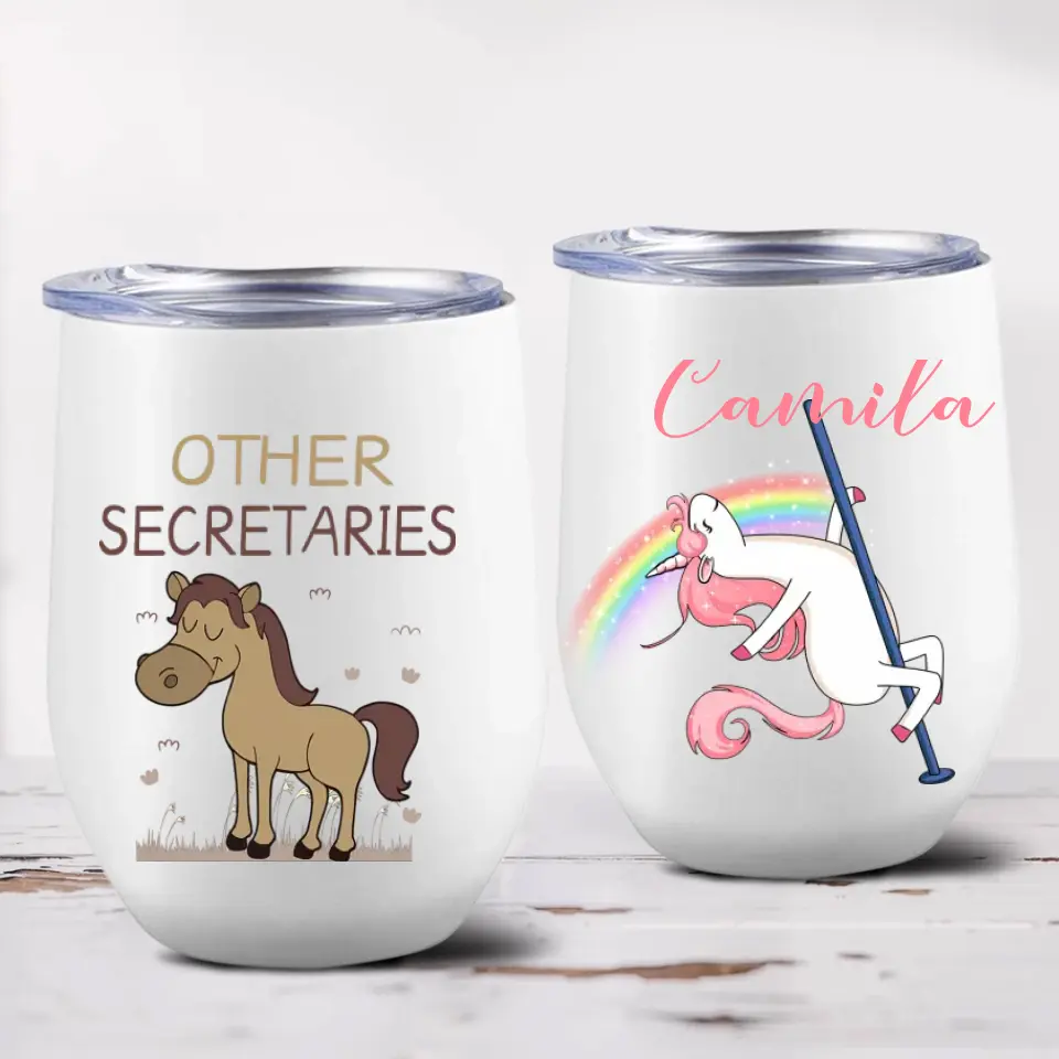 Funny Unicorn Secretary Gifts - Personalized Tumbler - Image 2
