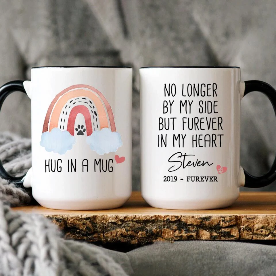 Hug in a Mug Forever in My Mind But Furever in My Heart Personalized Mug - Image 2