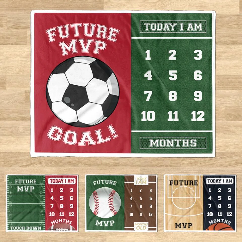 Future Goal Football Soccer Basketball Baseball Custom Blanket Gift For Son - Image 9