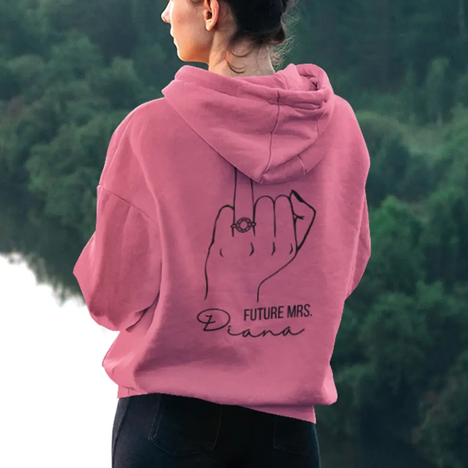 Future Mrs Engagement Ring Custom Hoodie Engagement Gift For Wife - Image 5