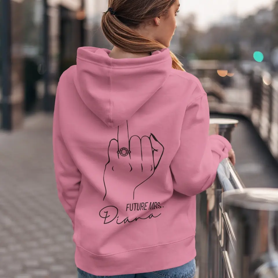 Future Mrs Engagement Ring Custom Hoodie Engagement Gift For Wife - Image 7