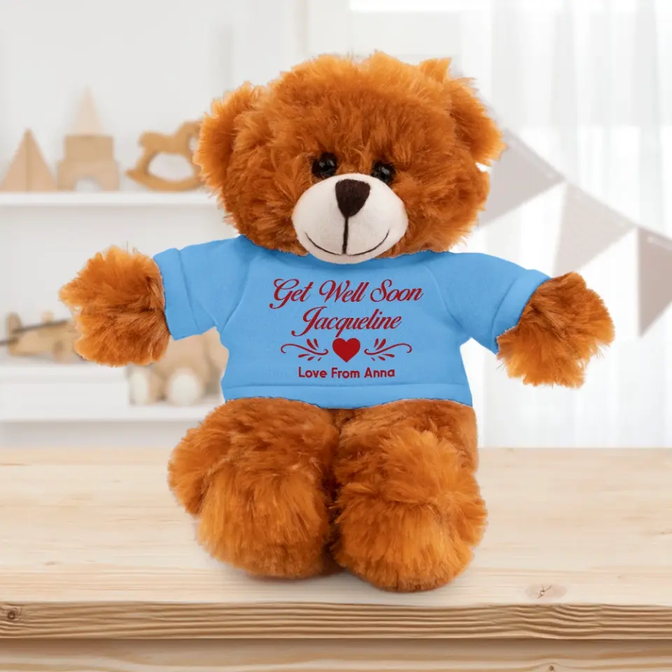 Get Well Soon Teddy Bear With T-shirt - Image 4