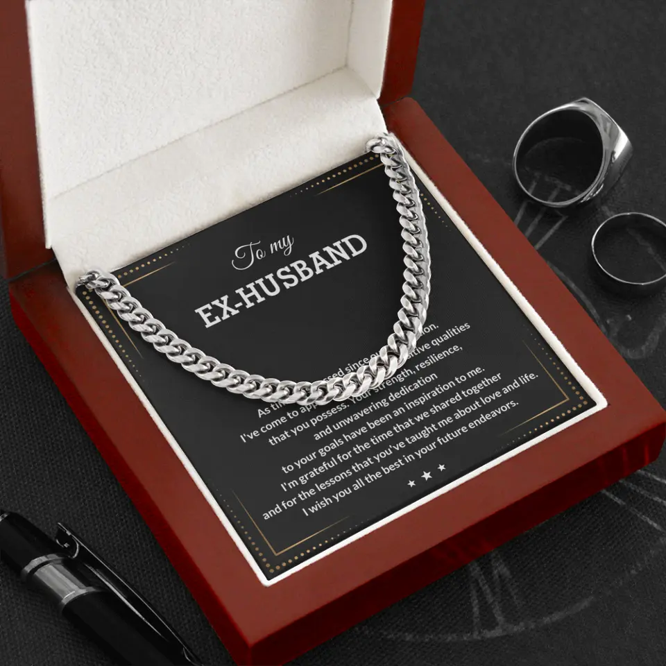 Gift For Ex-Husband I'm Grateful for the Time We Shared Personalized Man Chain - Image 9