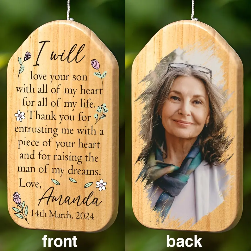Gift for Mother- In- Law Thank You for Raising the Man of My Dreams Wind Chimes - Image 4