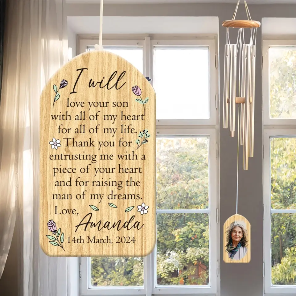 Gift for Mother- In- Law Thank You for Raising the Man of My Dreams Wind Chimes - Image 5