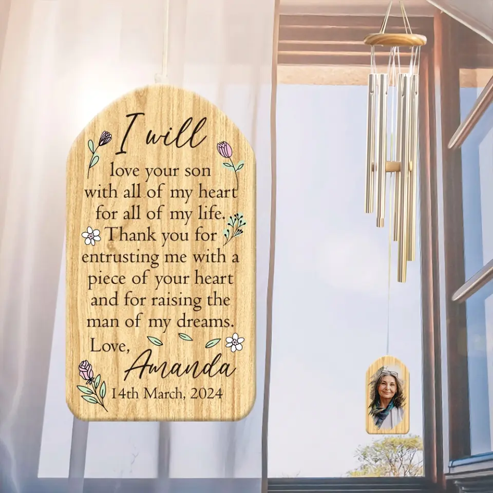 Gift for Mother- In- Law Thank You for Raising the Man of My Dreams Wind Chimes - Image 6