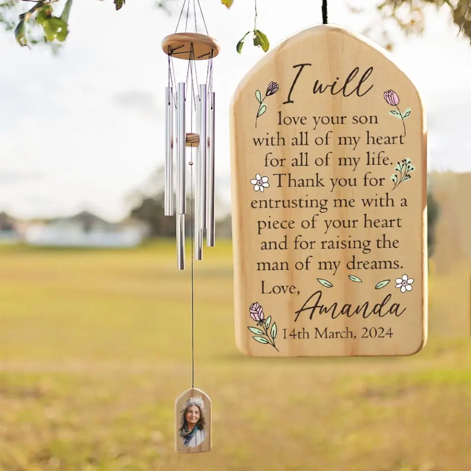 Gift for Mother- In- Law Thank You for Raising the Man of My Dreams Wind Chimes - Image 7