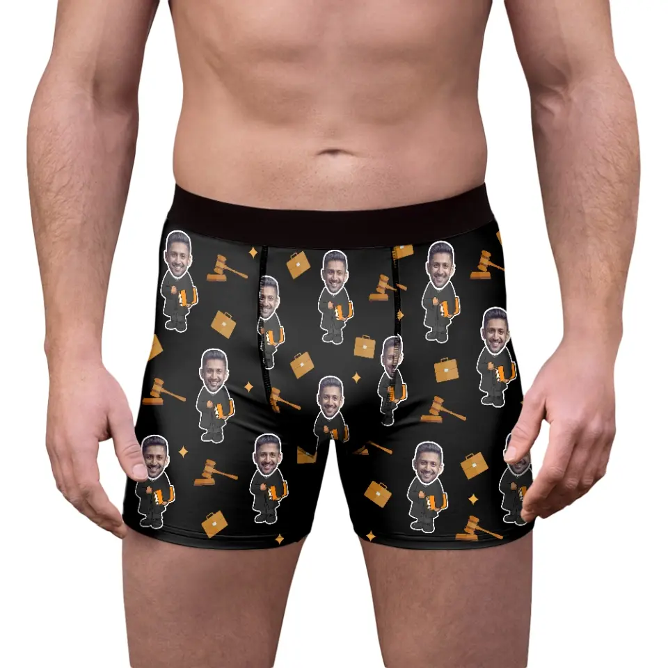 Gifts For Lawyers, Judges, Friends, Coworkers, Custom Face All Printed Men's Boxer Briefs | 312IHPNPMB1276 - Image 3