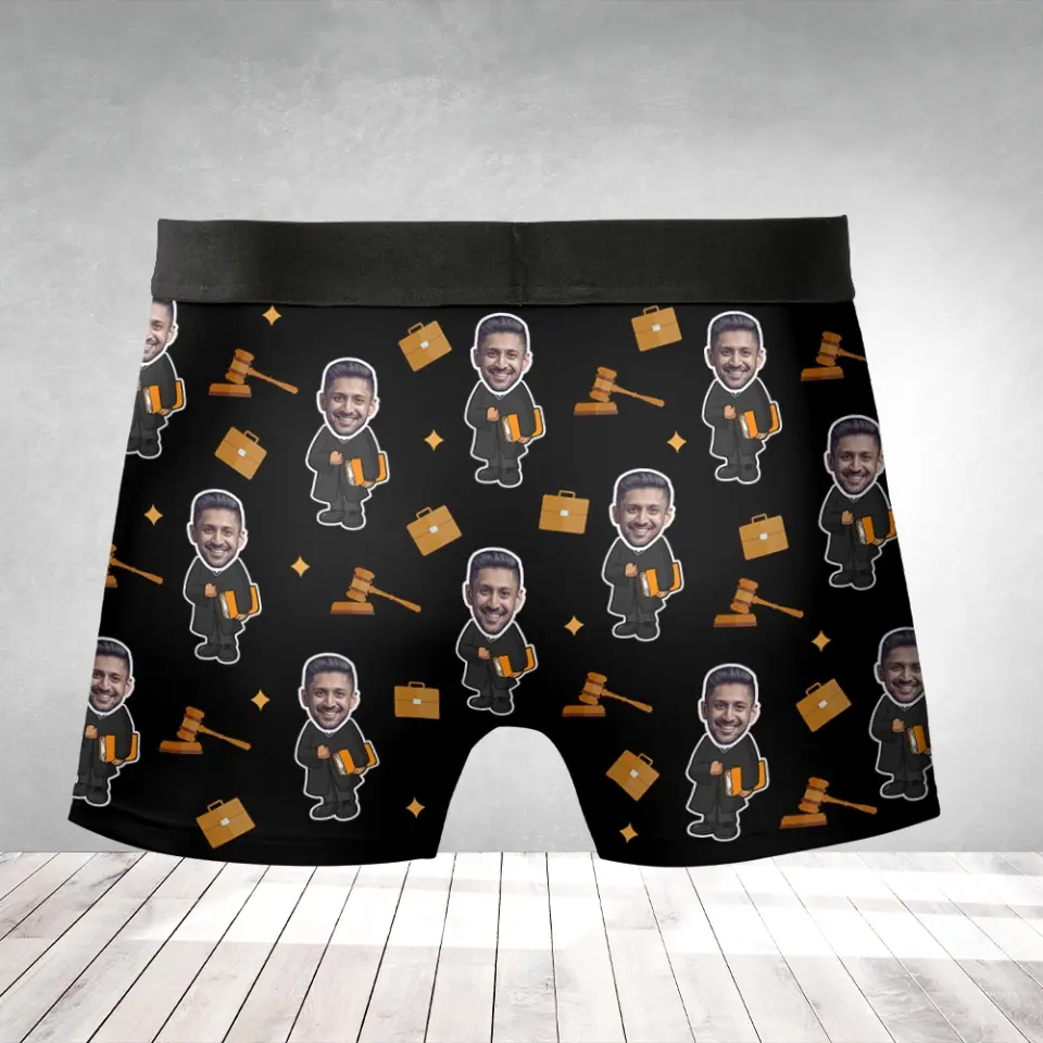 Gifts For Lawyers, Judges, Friends, Coworkers, Custom Face All Printed Men's Boxer Briefs | 312IHPNPMB1276 - Image 4