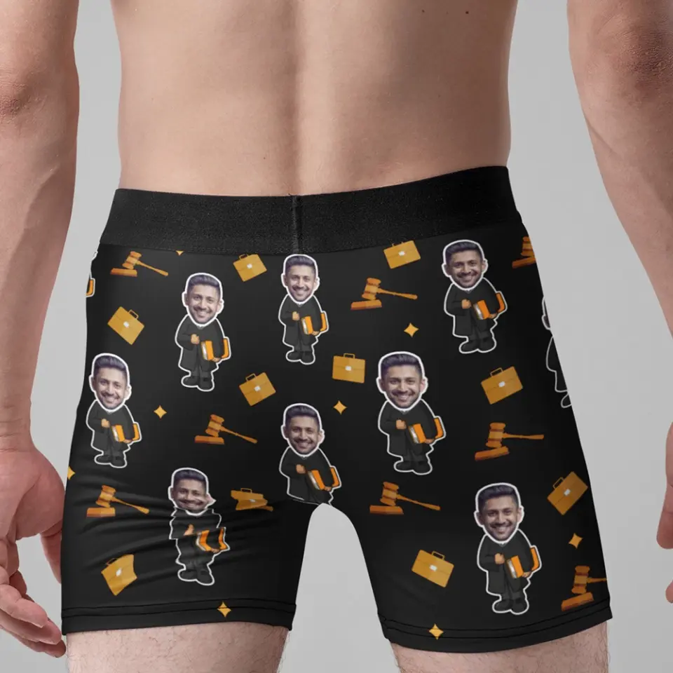 Gifts For Lawyers, Judges, Friends, Coworkers, Custom Face All Printed Men's Boxer Briefs | 312IHPNPMB1276 - Image 5