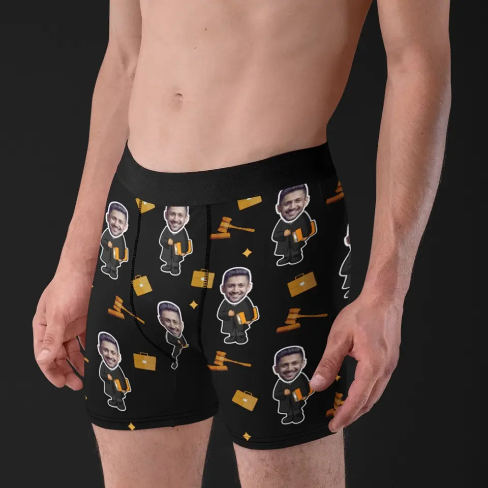 Gifts For Lawyers, Judges, Friends, Coworkers, Custom Face All Printed Men's Boxer Briefs | 312IHPNPMB1276 - Image 6