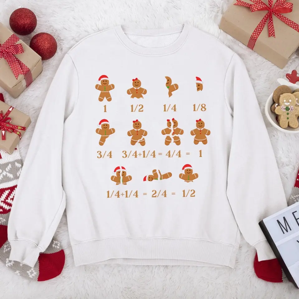 Gingerbread Sweatshirt, Teacher Math Funny Xmas Unisex Crewneck Sweatshirt
| 309IHPBNTS1024 - Image 3