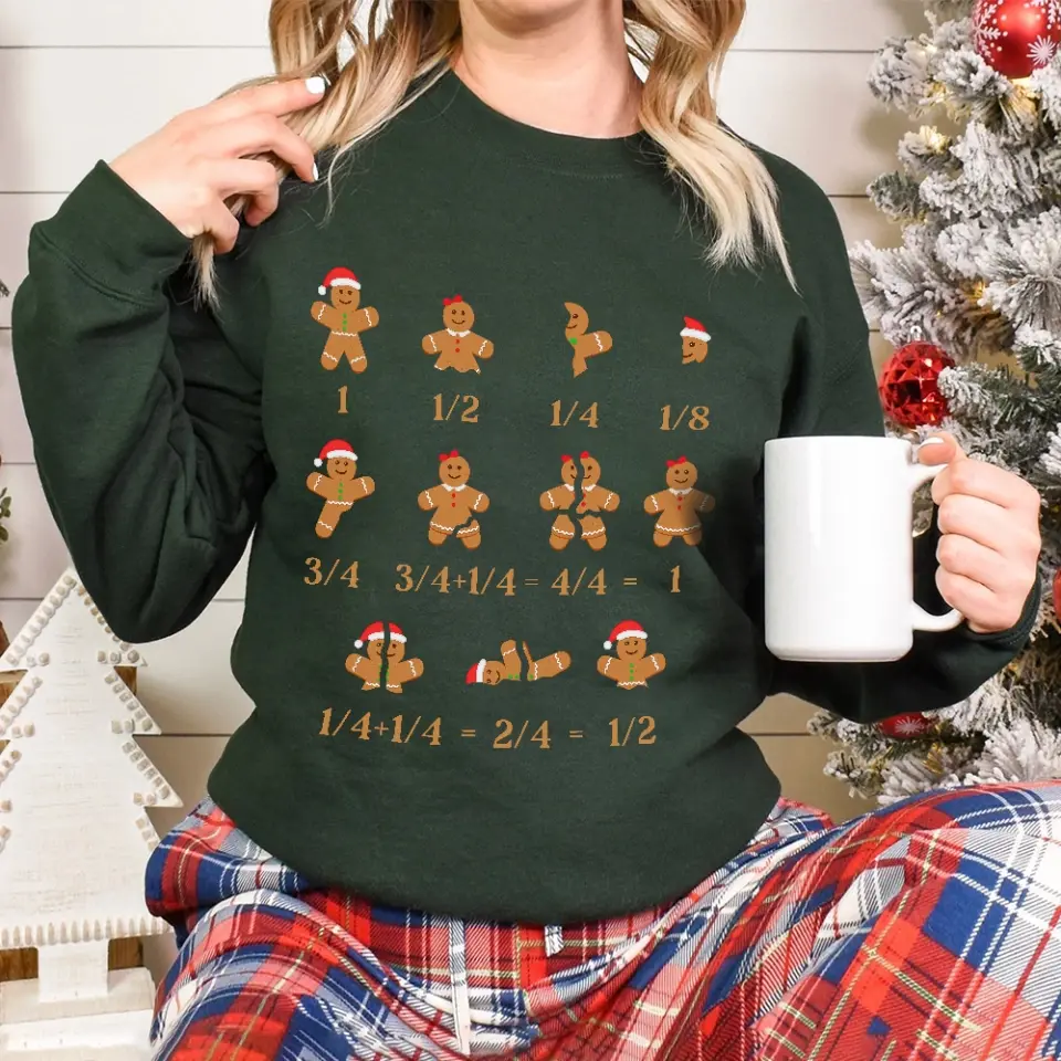 Gingerbread Sweatshirt, Teacher Math Funny Xmas Unisex Crewneck Sweatshirt
| 309IHPBNTS1024 - Image 4