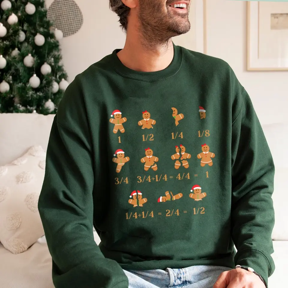 Gingerbread Sweatshirt, Teacher Math Funny Xmas Unisex Crewneck Sweatshirt
| 309IHPBNTS1024 - Image 7