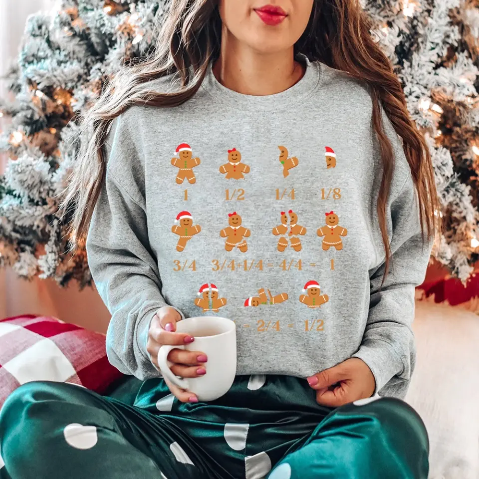Gingerbread Sweatshirt, Teacher Math Funny Xmas Unisex Crewneck Sweatshirt
| 309IHPBNTS1024 - Image 8