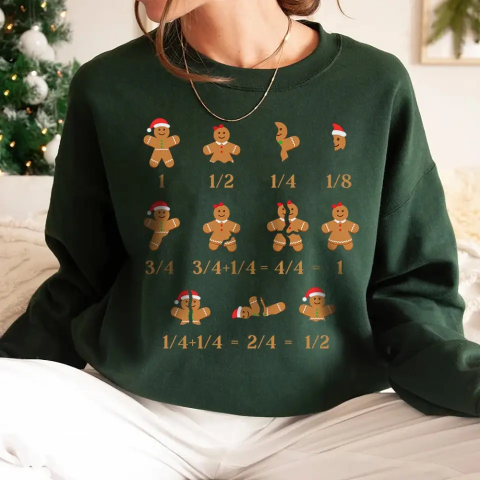 Gingerbread Sweatshirt, Teacher Math Funny Xmas Unisex Crewneck Sweatshirt
| 309IHPBNTS1024 - Image 9