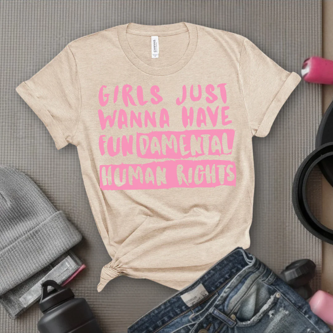 Girl Just Wanna Have Fundamental Human Rights T-shirt - Unisex Jersey Short Sleeve Shirt - Women Empowerment Inspired Tee - Gift for Her, Self Gift - Bella Canvas 3001 - Image 10