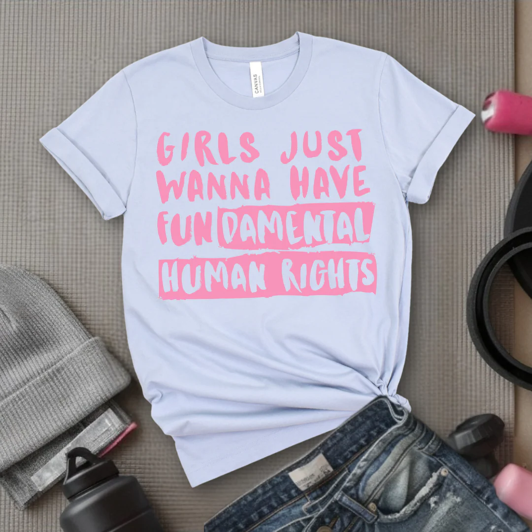Girl Just Wanna Have Fundamental Human Rights T-shirt - Unisex Jersey Short Sleeve Shirt - Women Empowerment Inspired Tee - Gift for Her, Self Gift - Bella Canvas 3001 - Image 11