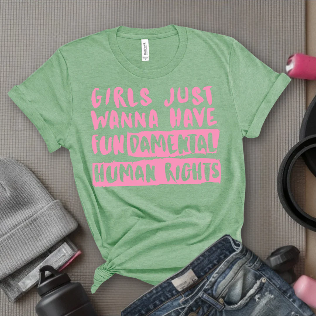 Girl Just Wanna Have Fundamental Human Rights T-shirt - Unisex Jersey Short Sleeve Shirt - Women Empowerment Inspired Tee - Gift for Her, Self Gift - Bella Canvas 3001 - Image 12