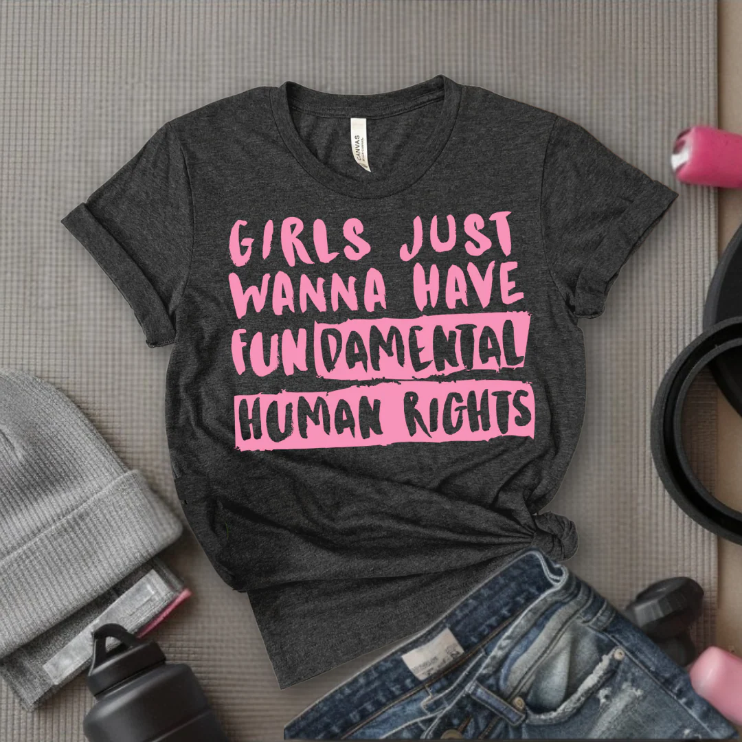 Girl Just Wanna Have Fundamental Human Rights T-shirt - Unisex Jersey Short Sleeve Shirt - Women Empowerment Inspired Tee - Gift for Her, Self Gift - Bella Canvas 3001 - Image 3
