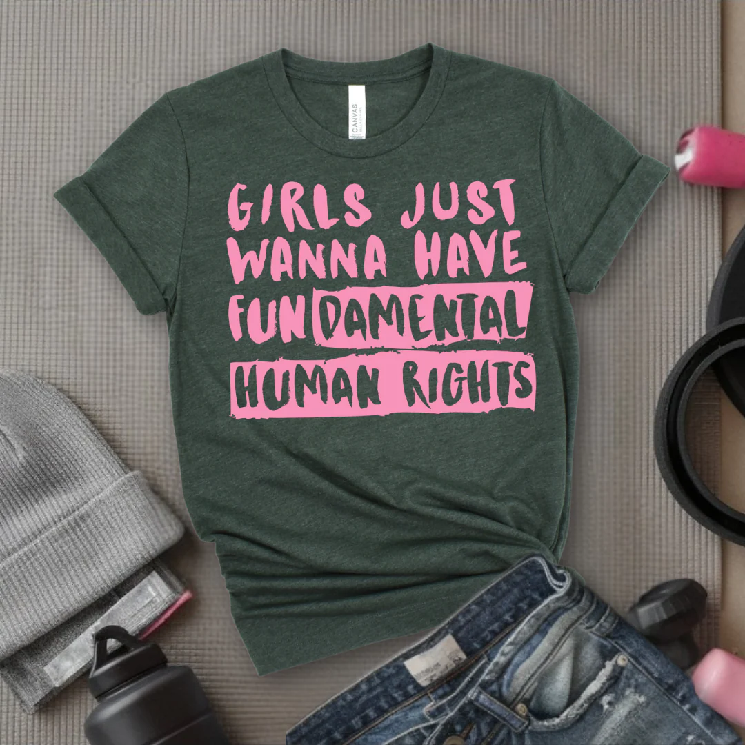 Girl Just Wanna Have Fundamental Human Rights T-shirt - Unisex Jersey Short Sleeve Shirt - Women Empowerment Inspired Tee - Gift for Her, Self Gift - Bella Canvas 3001 - Image 4