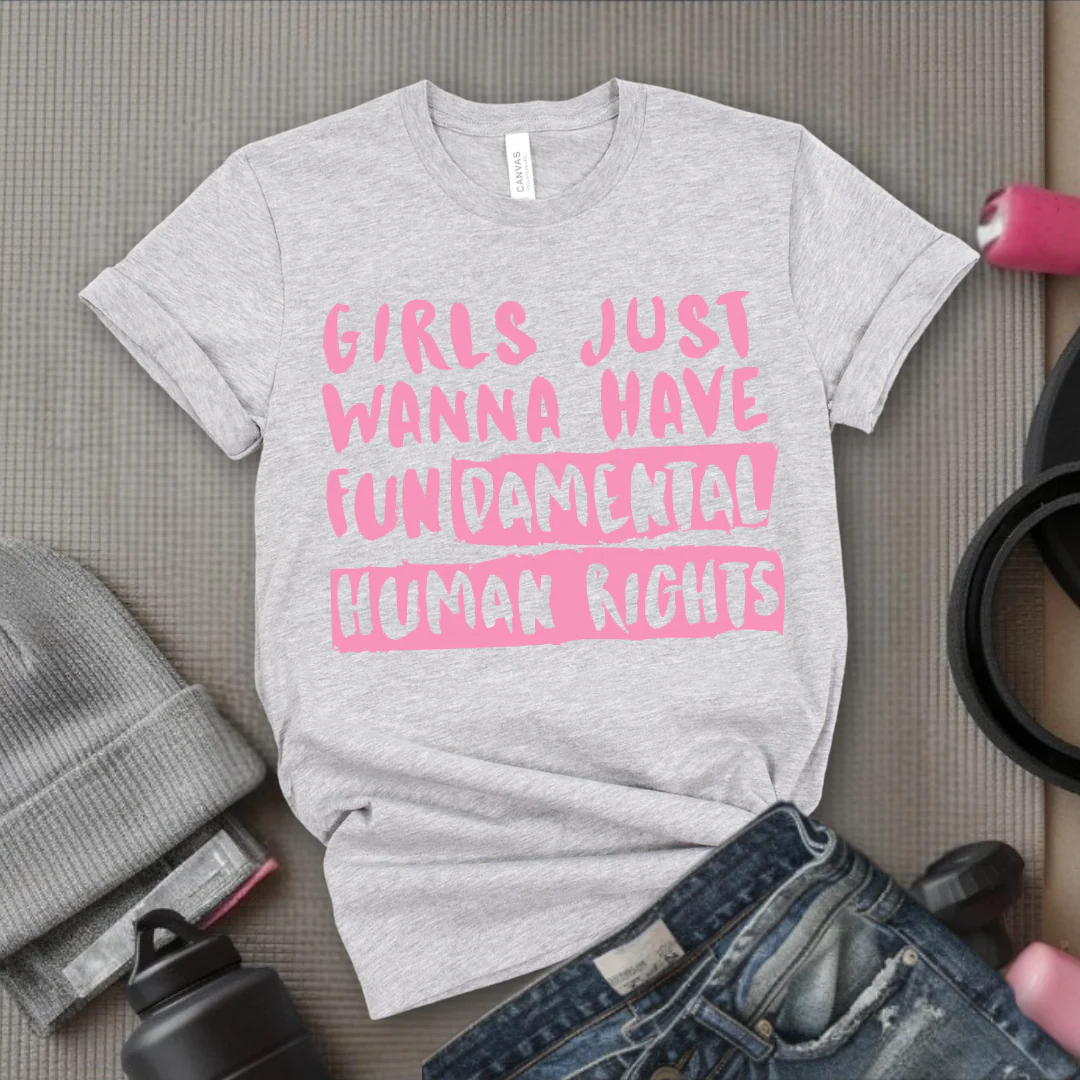 Girl Just Wanna Have Fundamental Human Rights T-shirt - Unisex Jersey Short Sleeve Shirt - Women Empowerment Inspired Tee - Gift for Her, Self Gift - Bella Canvas 3001 - Image 5