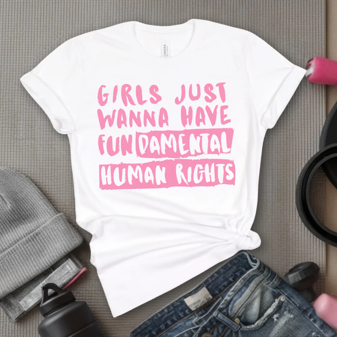 Girl Just Wanna Have Fundamental Human Rights T-shirt - Unisex Jersey Short Sleeve Shirt - Women Empowerment Inspired Tee - Gift for Her, Self Gift - Bella Canvas 3001 - Image 6