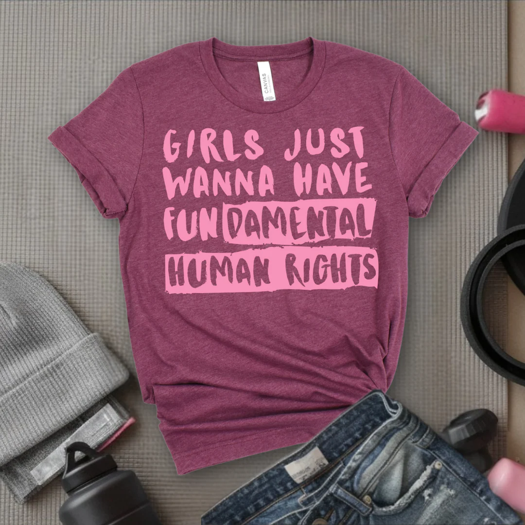 Girl Just Wanna Have Fundamental Human Rights T-shirt - Unisex Jersey Short Sleeve Shirt - Women Empowerment Inspired Tee - Gift for Her, Self Gift - Bella Canvas 3001 - Image 7