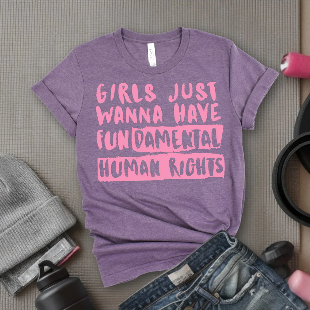 Girl Just Wanna Have Fundamental Human Rights T-shirt - Unisex Jersey Short Sleeve Shirt - Women Empowerment Inspired Tee - Gift for Her, Self Gift - Bella Canvas 3001 - Image 9