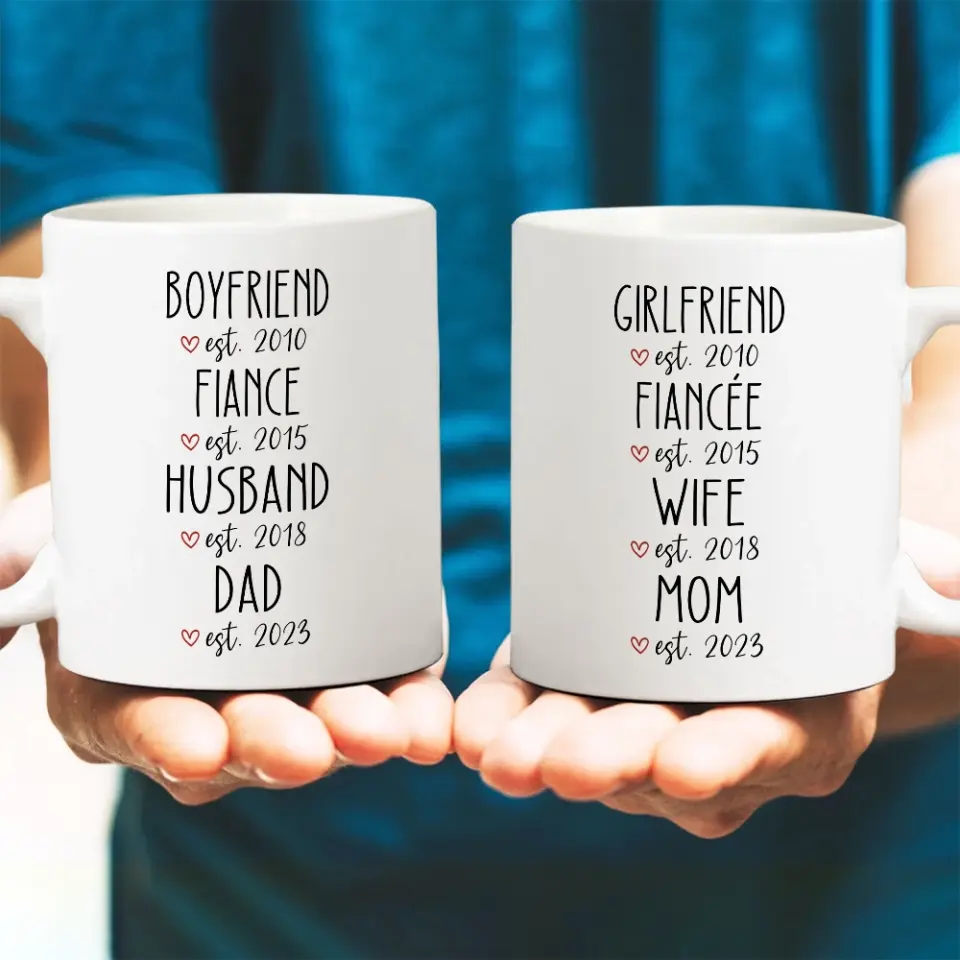 Girlfriend/Boyfriend Fiancee/Fiance Wife/Husband Mom/Dad Personalized White Mug - Image 8