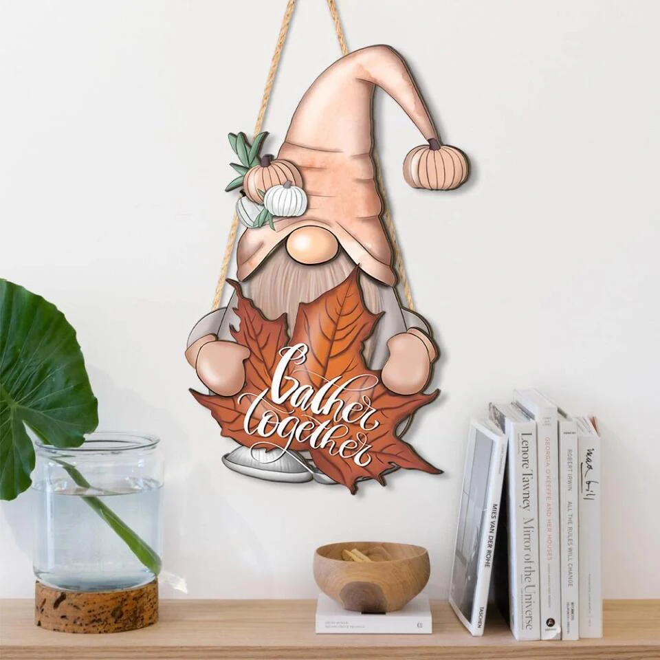 Gnome Trick Or Treat Custom Wooden Art Halloween Gift Housewarming Gift - Image 4