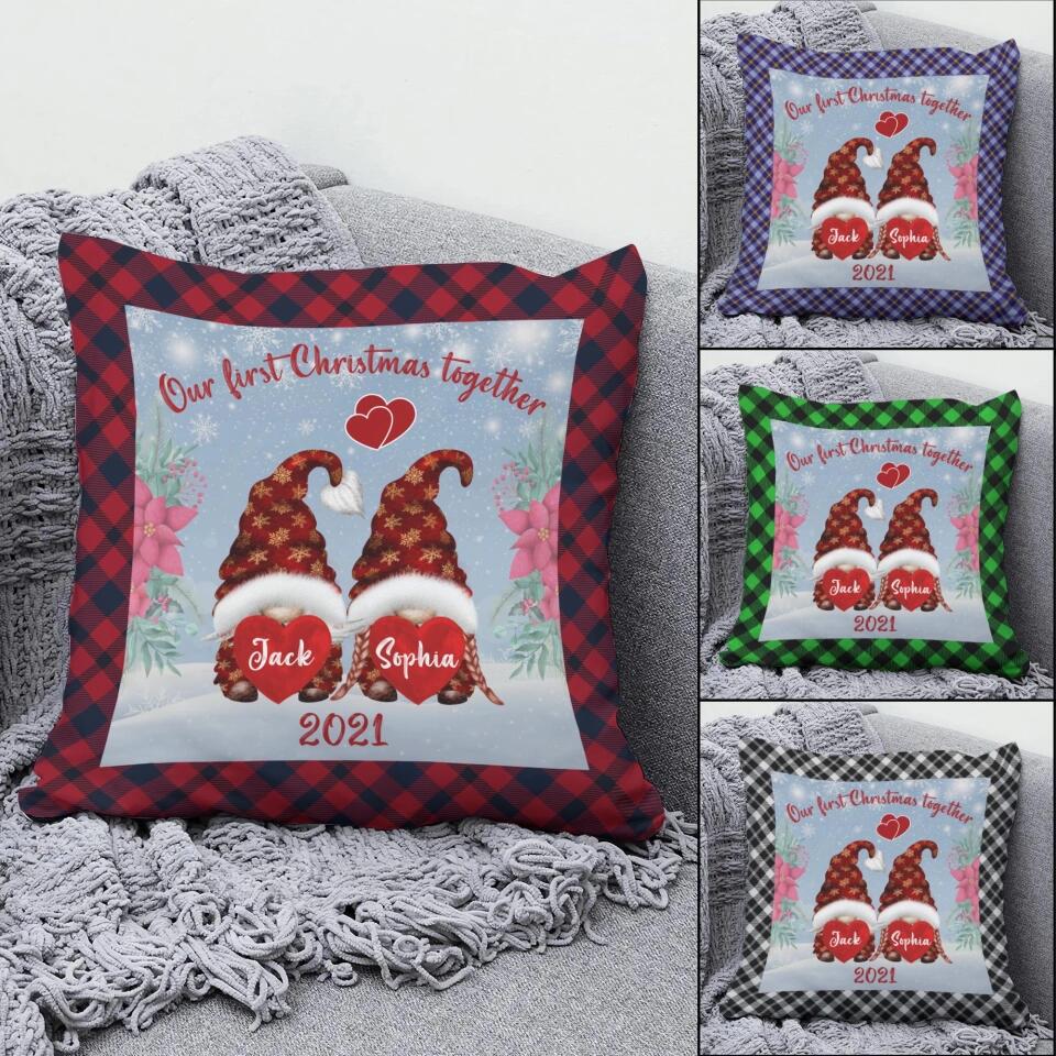 Gnomes Our First Christmas Together Custom Pillow Christmas Gifts For Couples - Image 6