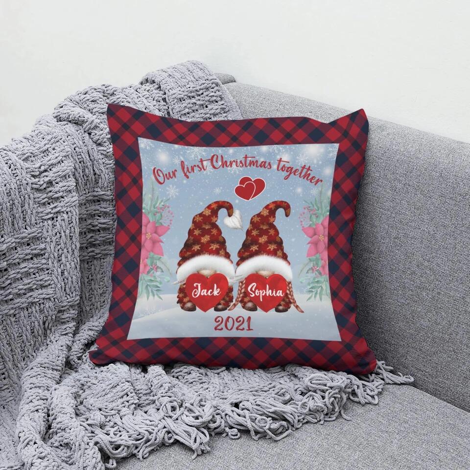 Gnomes Our First Christmas Together Custom Pillow Christmas Gifts For Couples - Image 7