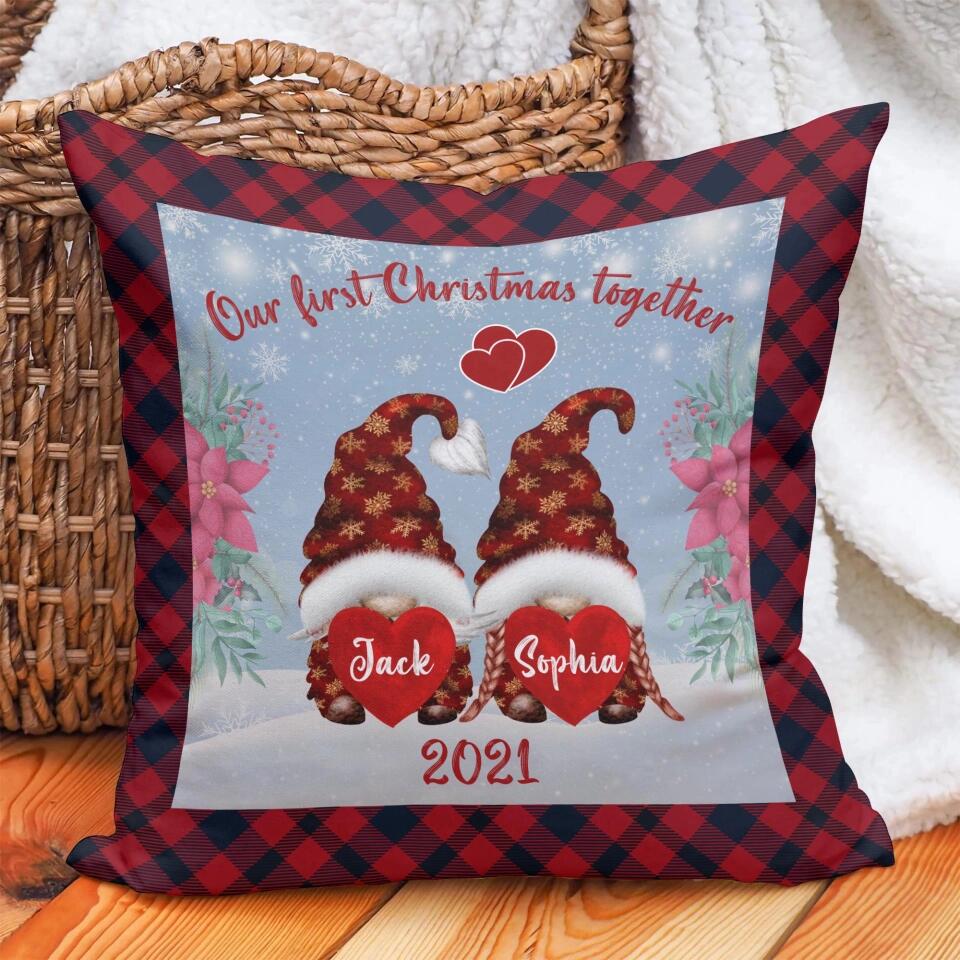 Gnomes Our First Christmas Together Custom Pillow Christmas Gifts For Couples - Image 8