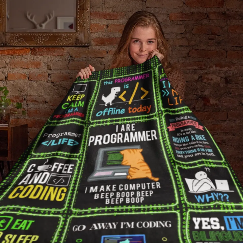 Go Away I'm Coding, Fleece Blanket, Gift For Coder Programmer, Engineer | 312IHPLNBL1313 - Image 5