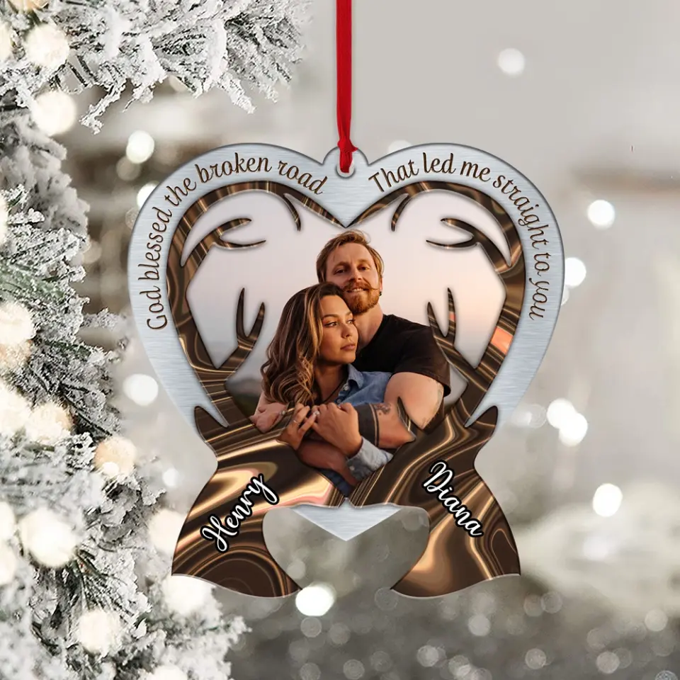 God Blessed The Broken Road That Led Me Straight To You - Personalized Car Ornament - Gift For Couples - Image 11