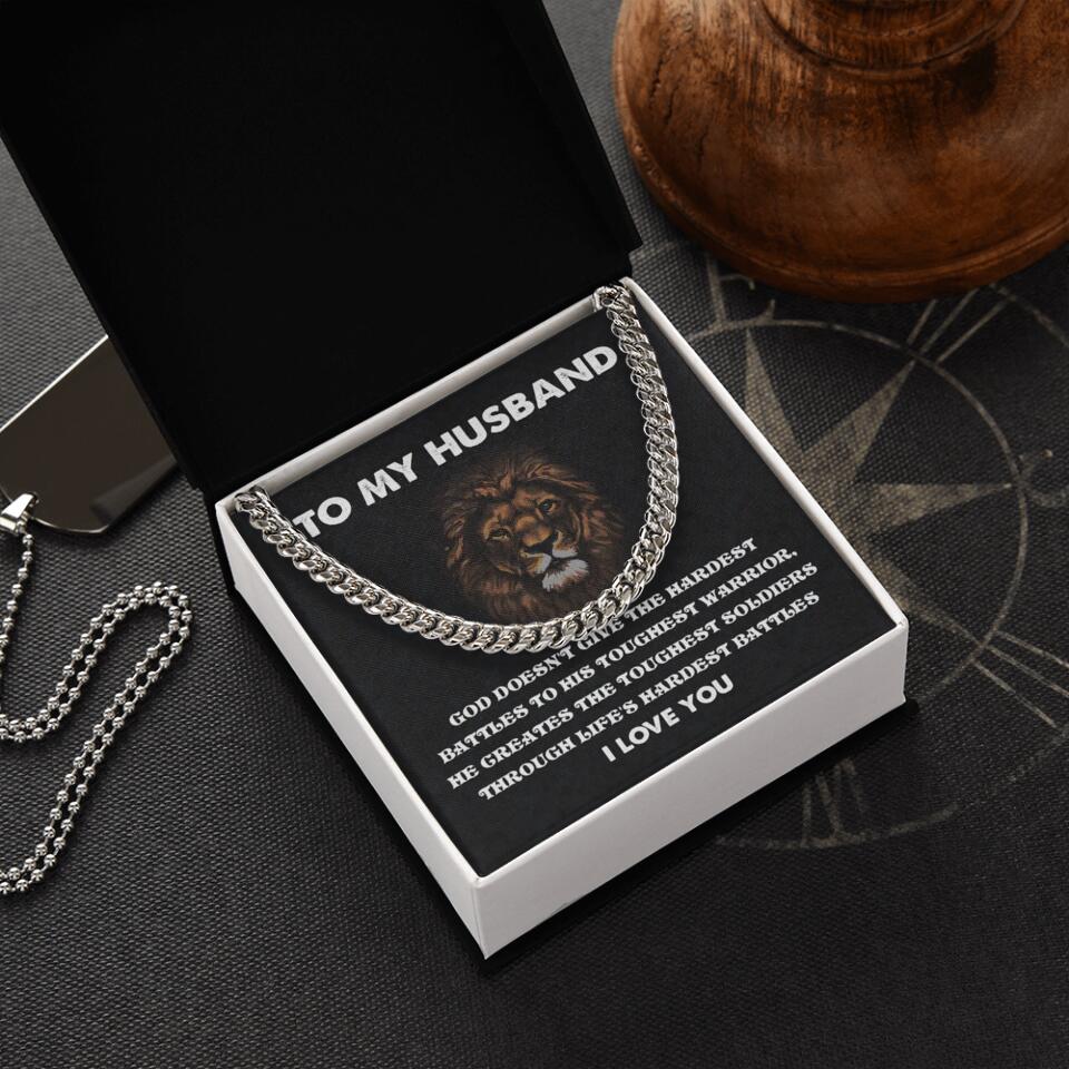 God Doesn't Give The Hardest Battles Necklace - Gift For Husband