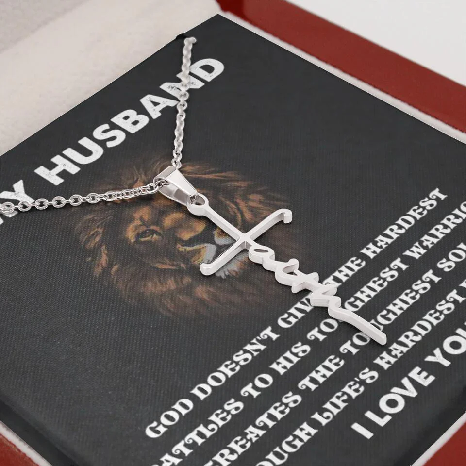 God Doesn't Give The Hardest Battles Necklace - Gift For Husband - Image 15