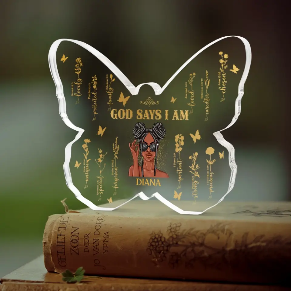 God Says I Am Personalized Acrylic Plaque - Image 6